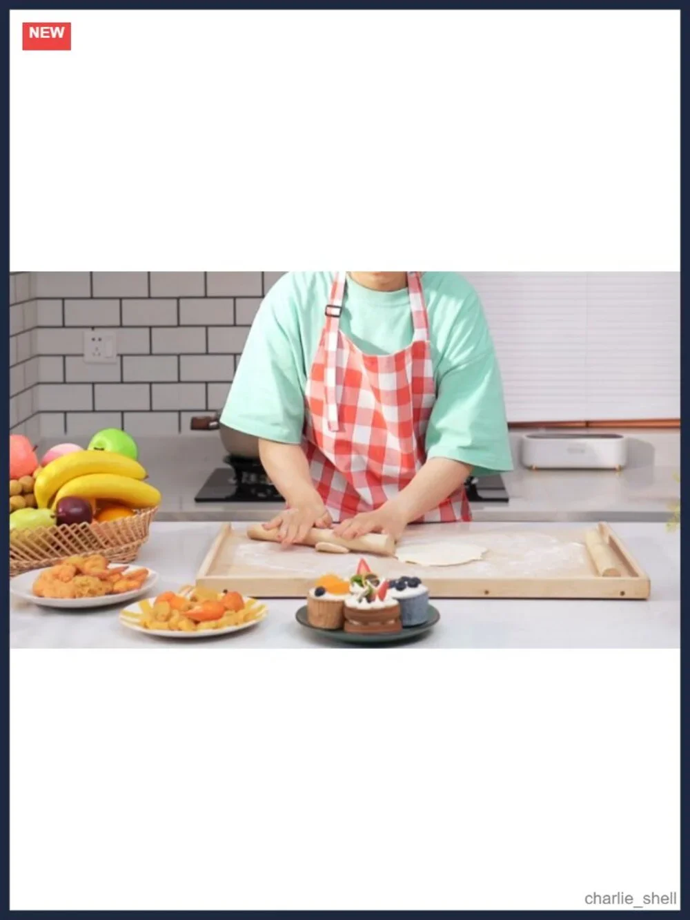 Chef Hat and Apron Set Plaid Polyester Adult Halloween Costume 2 Pc